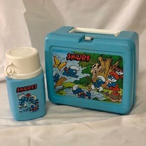 Vintage - Smurfs Lunchbox with thermos